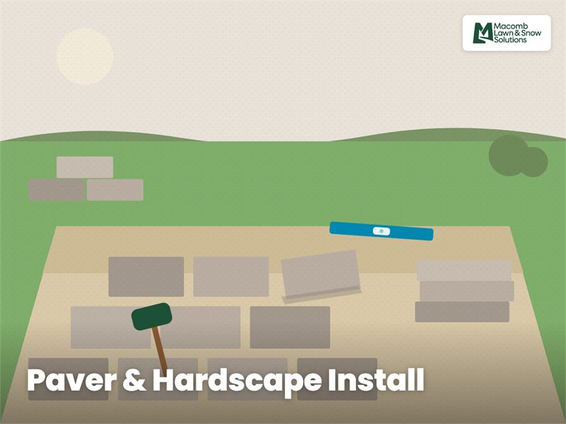 Paver hardscape installation in Macomb County